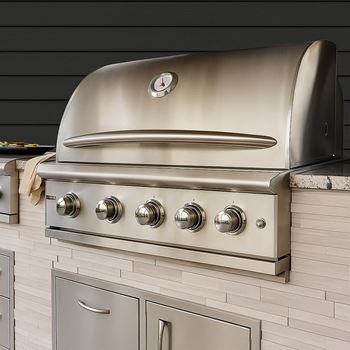 Outdoor amenity deck with fire pit, grilling stations, plentiful seating and outdoor tv area